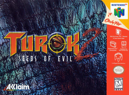 Turok 2: Seeds of Evil [Black Cart]– Nintendo 64 (N64) cover art for video game