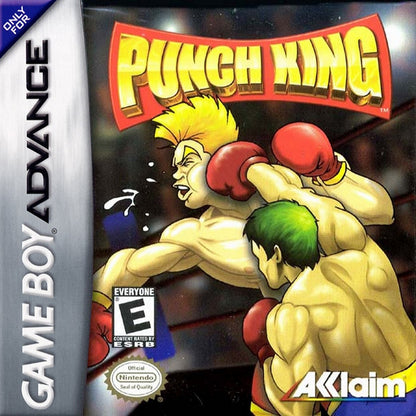 Punch King Game Boy Advance GBA video game featuring boxing gameplay competitive matches punch combinations knockout action boxing challenges character battles and classic handheld sports gaming retro video game collection collectible gaming appeal cover art