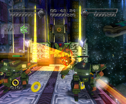 Shadow the Hedgehog disc for the Nintendo GameCube featuring action shooter platformer gameplay with branching story paths weapon based combat vehicles and darker themes following Shadow’s origin and choices gameplay