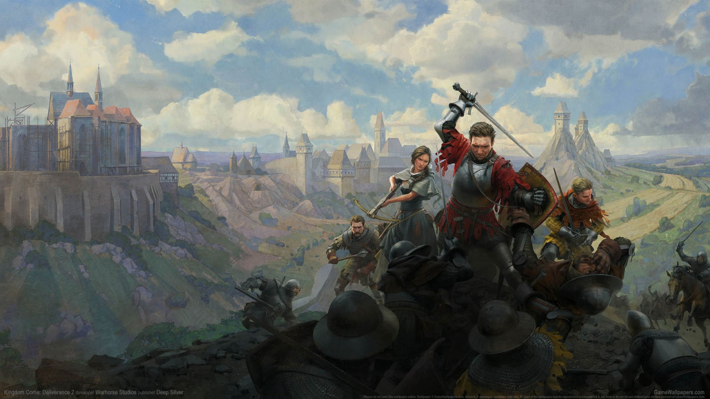 Kingdom Come Deliverance II PlayStation 5 PS5 for open world action role playing video game fans featuring medieval Bohemia exploration realistic sword combat historical storytelling character progression quests horseback travel immersive towns and villages detailed environments and authentic medieval adventure collectible gaming appeal gameplay