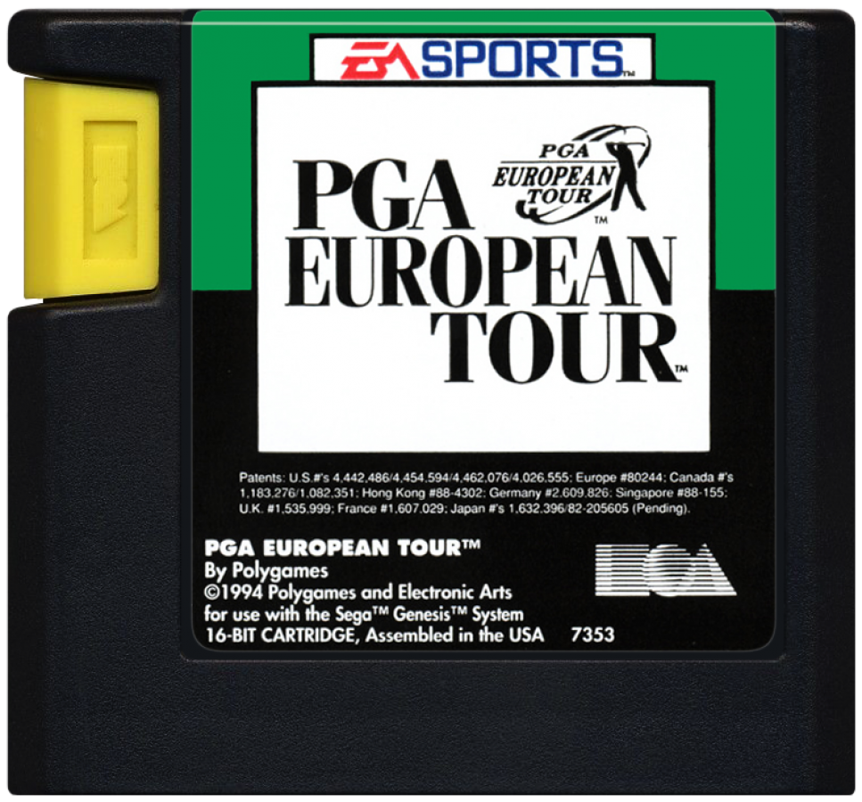 PGA European Tour cartridge for Sega Genesis (GEN) video game