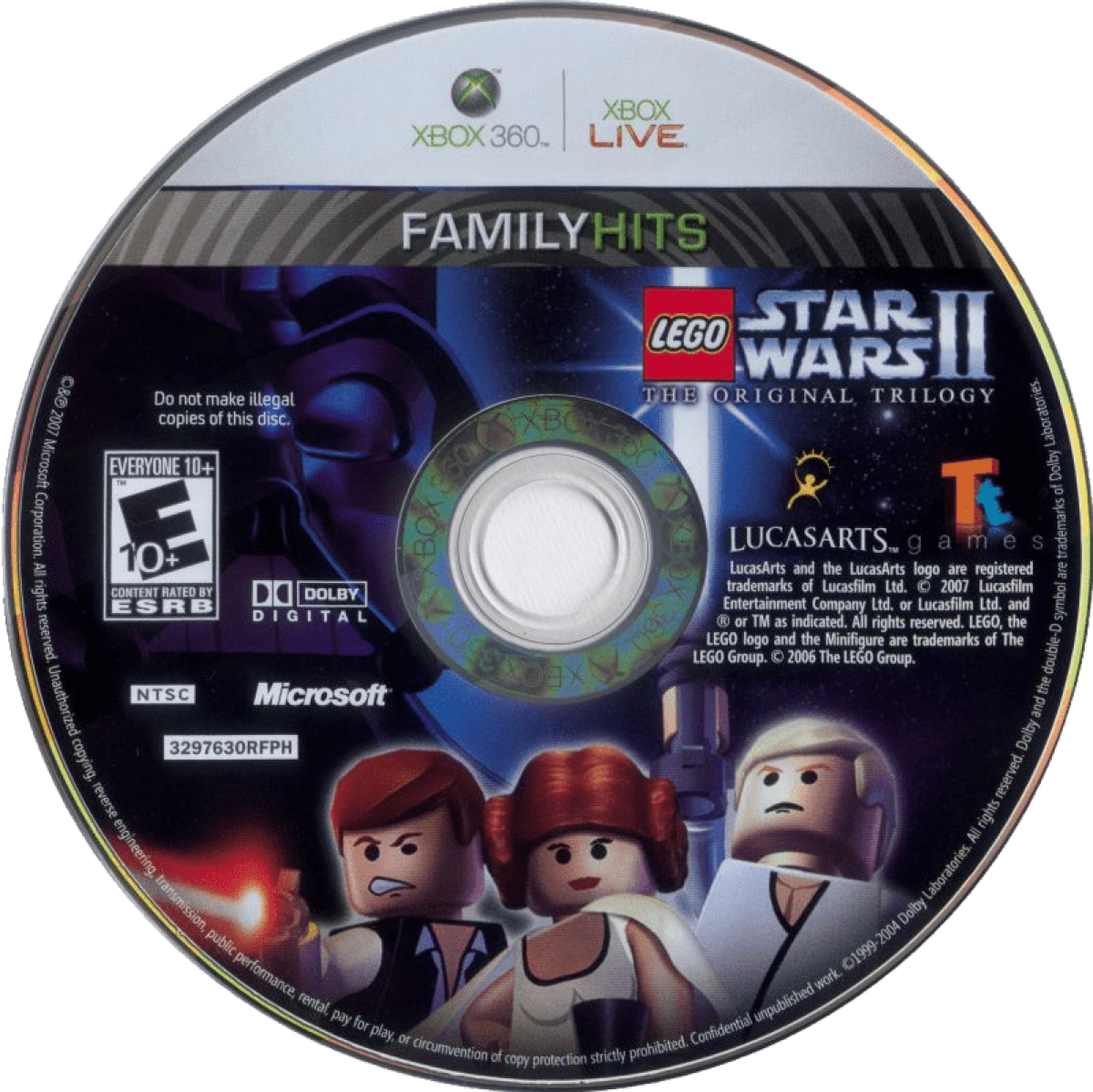 LEGO Star Wars II: The Original Trilogy disc for Xbox 360 (X360) action-adventure sci-fi video game