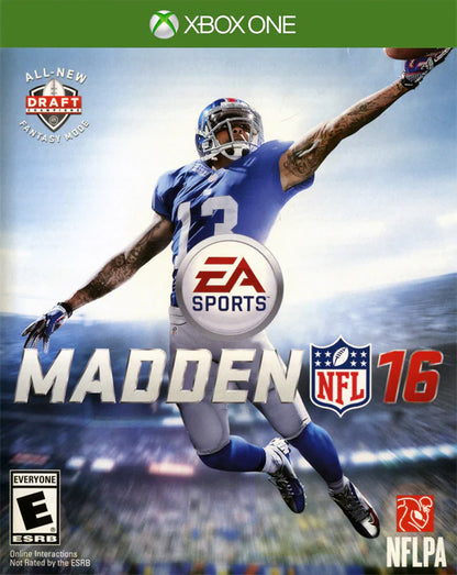 Madden NFL 16 cover art for Xbox One (XONE) sports football video game