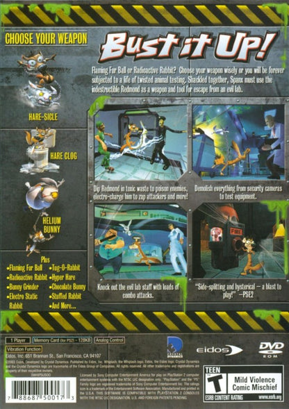 Whiplash – PlayStation 2 (PS2) video game back of case, action platformer.