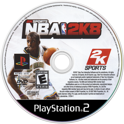 NBA 2K8 – PlayStation 2 (PS2) basketball sports video game disc