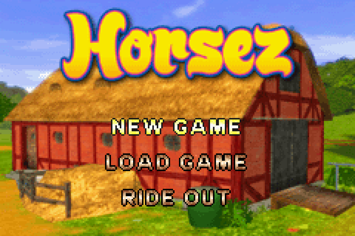 Horsez start menu for Game Boy Advance (GBA) video game