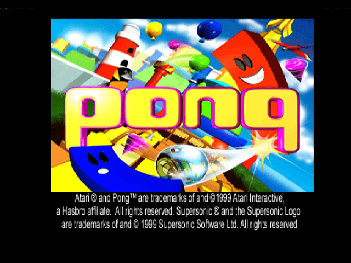 Pong: The Next Level title card for PlayStation 1 (PS1) arcade video game
