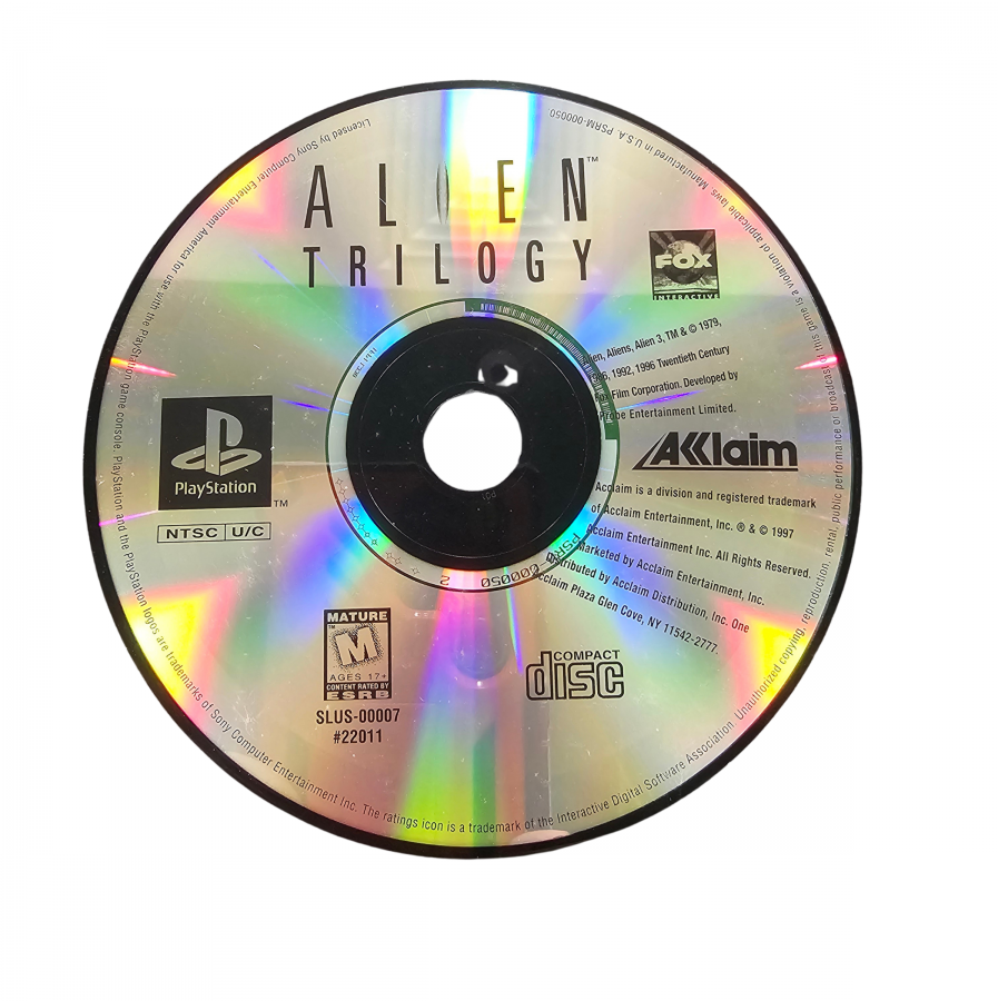 Alien Trilogy Greatest Hits PlayStation 1 PS1 for first person shooter and survival horror video game fans featuring Xenomorph aliens dark atmospheric environments intense combat weapons exploration challenging missions and classic sci fi horror gameplay collectible retro Sony PlayStation gaming appeal disc