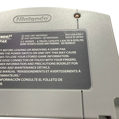 Polaris SnoCross Nintendo 64 N64 for snowmobile racing video game fans featuring high speed snocross racing icy tracks snow covered environments Polaris snowmobiles stunt jumps challenging courses vehicle control and arcade style racing gameplay collectible retro Nintendo 64 gaming appeal cartridge authenticity