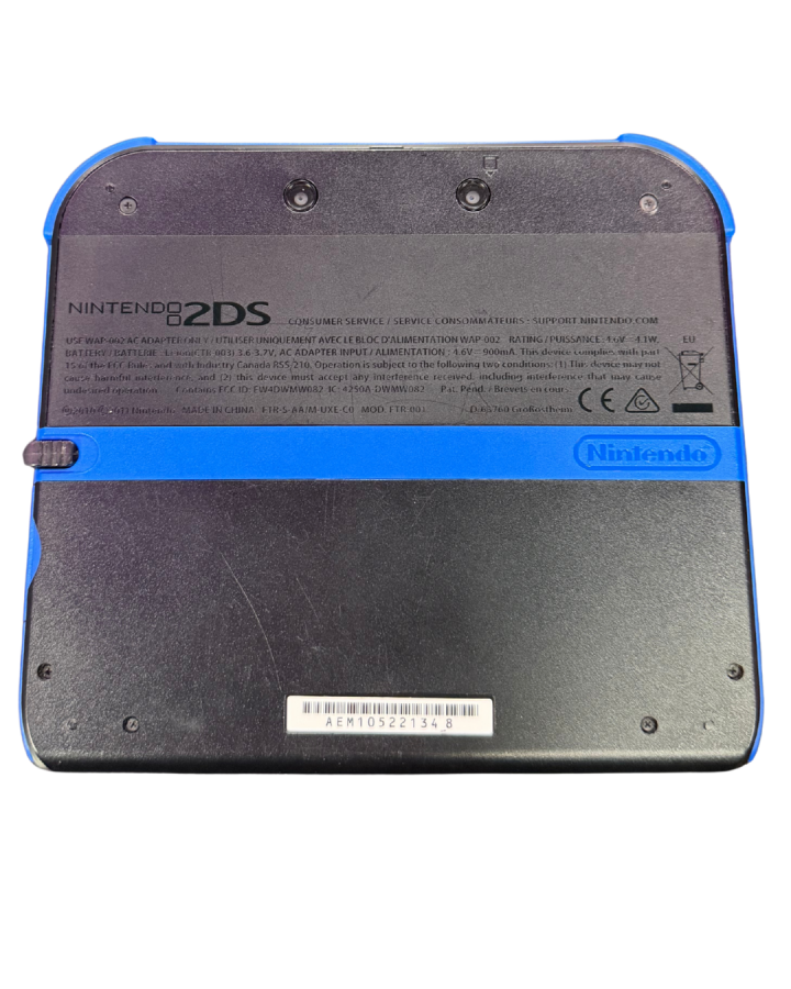Nintendo 2DS Blue handheld console back view
