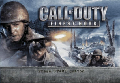 Call of Duty Finest Hour PS2 Sony PlayStation 2 video game WWII World War 2 first person shooter FPS military combat tactical shooter Activision retro classic gaming PlayStation 2 software game title start menu