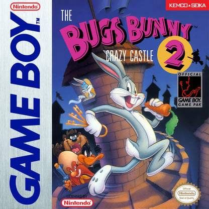 Bugs Bunny in Crazy Castle 2 Game Boy GB for retro video game enthusiasts featuring action puzzle platforming gameplay Looney Tunes characters maze style levels item collection enemy avoidance family friendly handheld adventure and collectible gaming appeal front cover
