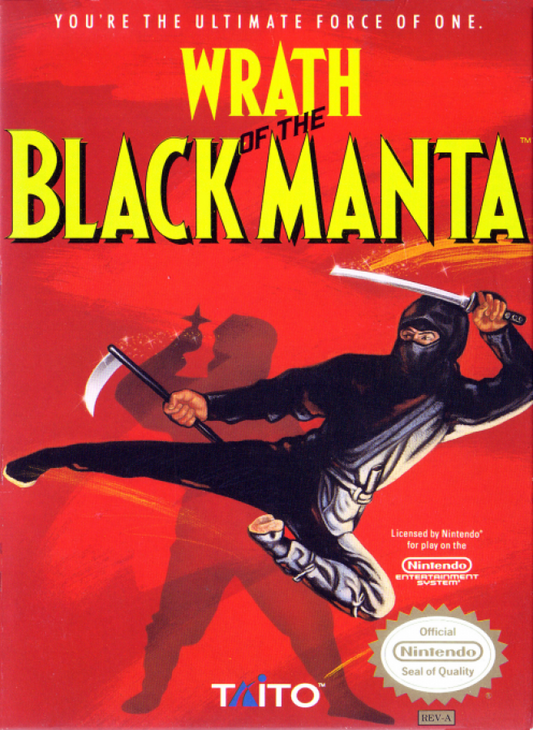Wrath of the Black Manta cover art for Nintendo Entertainment System (NES) retro video game