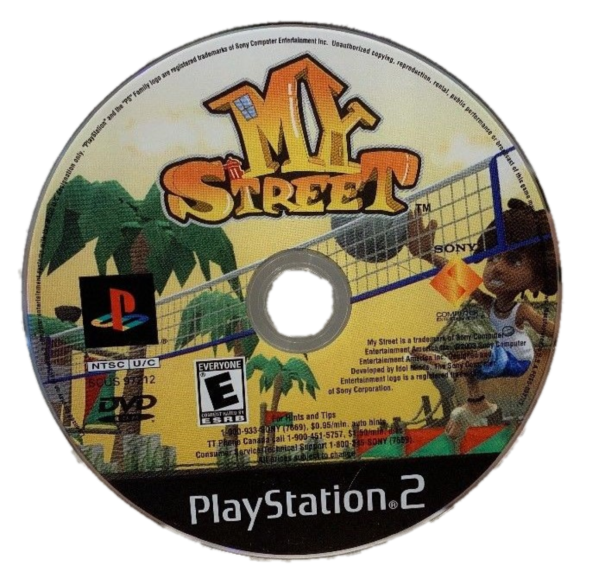 My Street for PlayStation 2 party mini game collection featuring neighborhood competitions multiplayer modes arcade style challenges family friendly gameplay disc