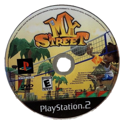 My Street for PlayStation 2 party mini game collection featuring neighborhood competitions multiplayer modes arcade style challenges family friendly gameplay disc
