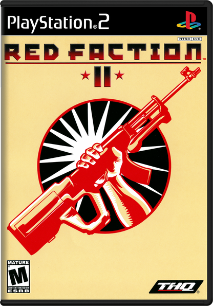 Red Faction II – PlayStation 2 (PS2) video game cover image, first-person sci-fi shooter.