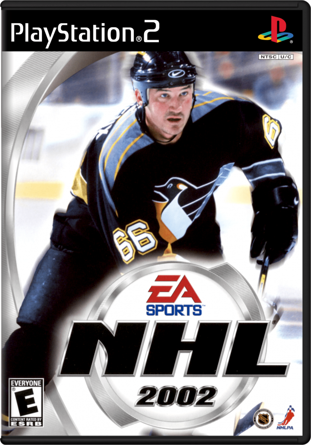 NHL 2002 – PlayStation 2 (PS2) video game cover image, ice hockey simulation.