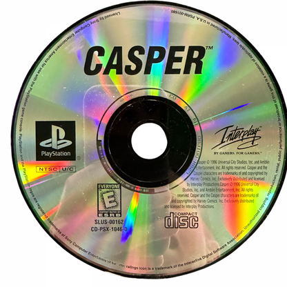 Casper PS1 PlayStation 1 action adventure platformer family game friendly ghost retro video game Greatest Hits edition disc