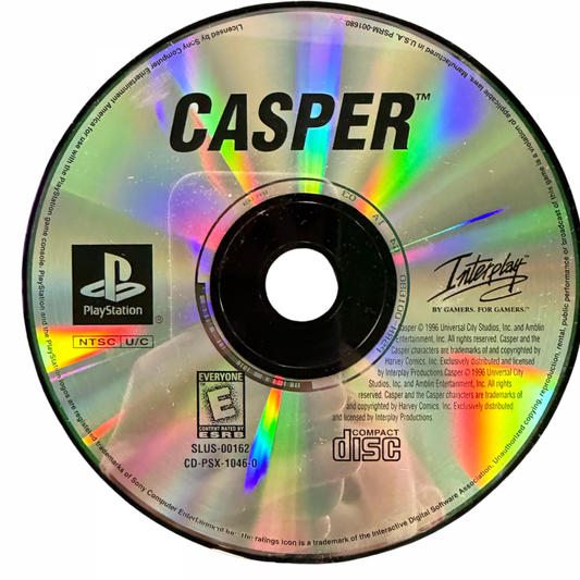 Casper PS1 PlayStation 1 action adventure platformer family game friendly ghost retro video game Greatest Hits edition disc