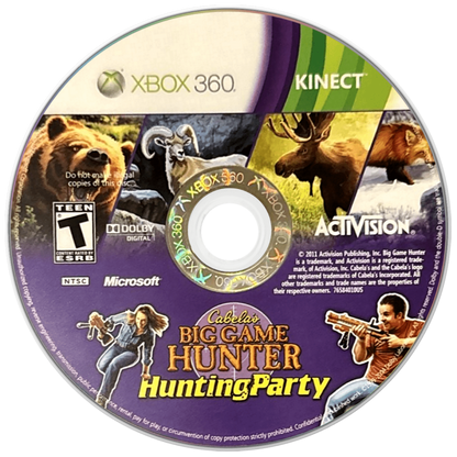Cabela's Big Game Hunter: Hunting Party disc for Xbox 360 (X360) hunting party sports video game