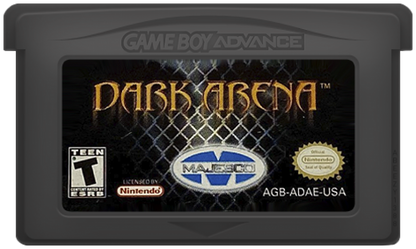 Dark Arena Game Boy Advance GBA video game featuring first person shooter gameplay futuristic arena combat weapon battles enemy encounters action packed missions sci fi environments and classic handheld gaming retro video game collection collectible gaming appeal cartridge
