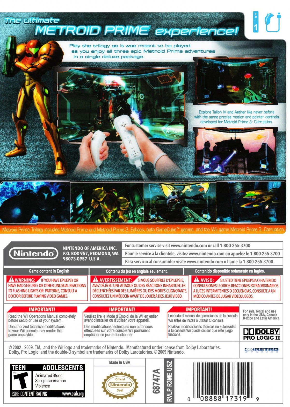 Wipeout: The Game back cover art for Nintendo Wii (Wii) video game