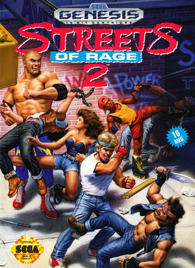 Streets of Rage 2 cartridge for the Sega Genesis not for resale variant featuring 16 bit side scrolling beat em up gameplay with cooperative multiplayer iconic soundtrack and intense street fighting action cover art