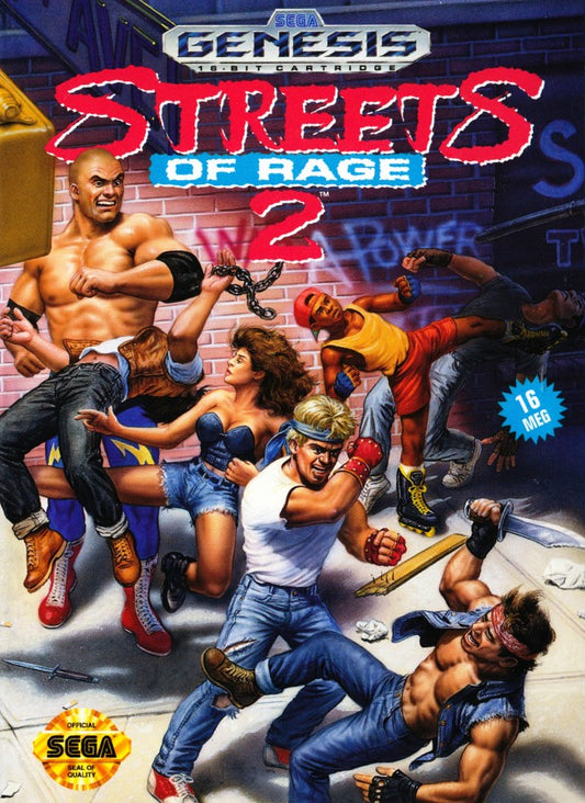 Streets of Rage 2 cartridge for the Sega Genesis not for resale variant featuring 16 bit side scrolling beat em up gameplay with cooperative multiplayer iconic soundtrack and intense street fighting action cover art