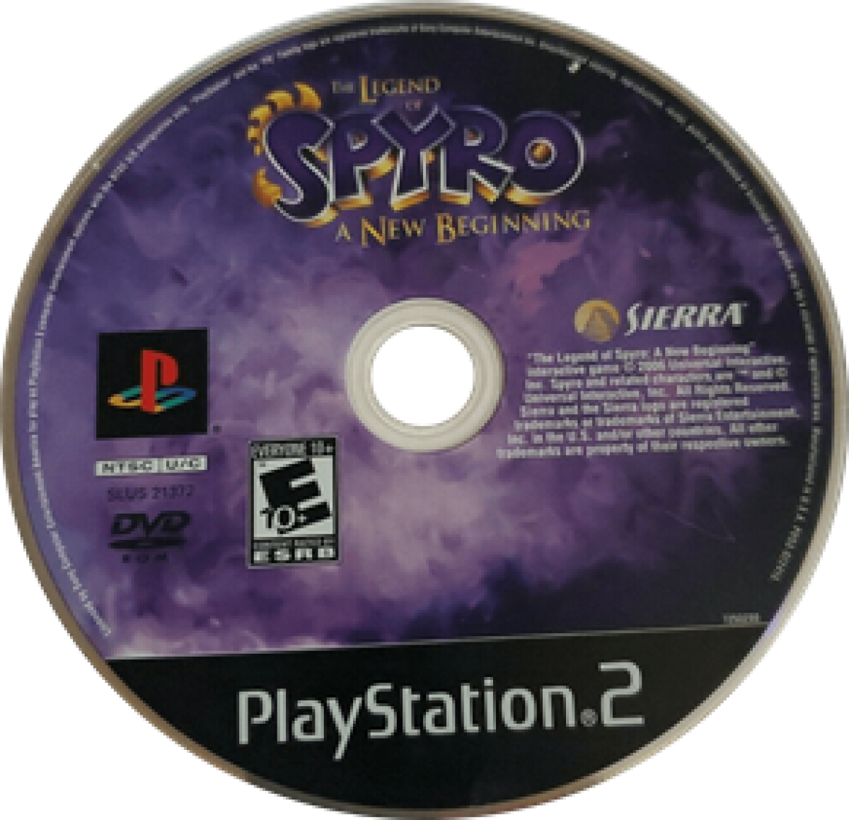 The Legend of Spyro A New Beginning PlayStation 2 PS2 for retro video game enthusiasts featuring action platforming gameplay Spyro the Dragon adventure elemental abilities fantasy world exploration challenging enemies and collectible gaming appeal disc