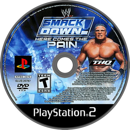 WWE SmackDown! Here Comes the Pain – PlayStation 2 (PS2) video game disc, pro wrestling.