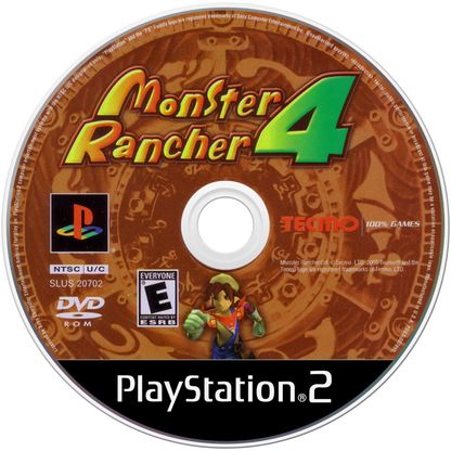 Monster Rancher 4 PlayStation 2 (PS2) monster breeding RPG video game disc