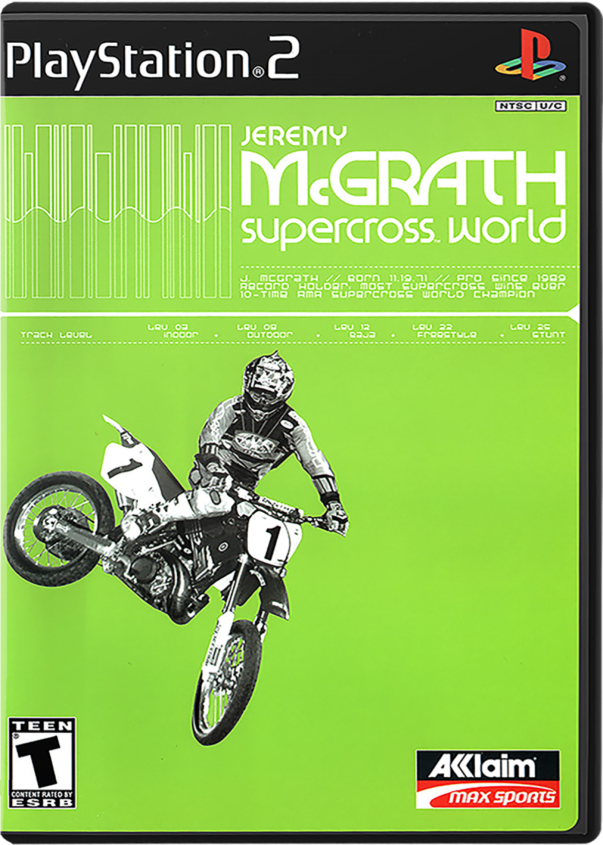 Jeremy McGrath Supercross World cover art for Playstation 2 (PS2) video game