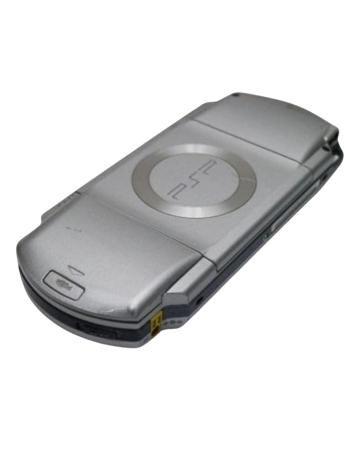 PlayStation Portable 1000 Console PSP Silver JP Import Sony handheld gaming system PSP-1000 Japanese import silver edition UMD portable gaming console retro gaming hardware multimedia device PlayStation Portable system back