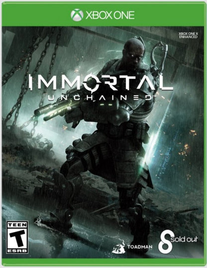Immortal Unchained cover art for Xbox One (XONE) sci-fi action role-playing shooter video game