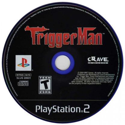 Trigger Man – PlayStation 2 (PS2) video game disc, third-person shooter.