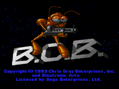 B.O.B. Sega Genesis retro video game action platformer title screen (1993)