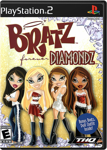 Bratz: Forever Diamondz for PlayStation 2 with fashion adventure and collectible styling theme cover art