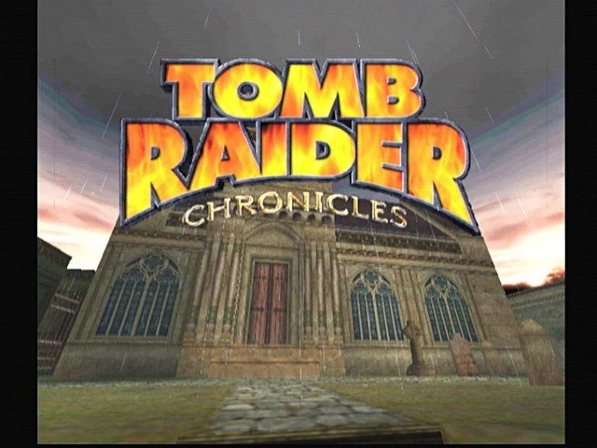 Tomb Raider: Chronicles title screen for Sega Dreamcast (DC) video game