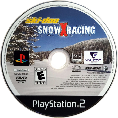 Ski-Doo: Snow X Racing – PlayStation 2 (PS2) video game disc, snowmobile racing game.