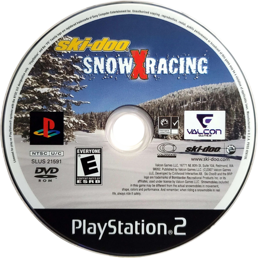 Ski-Doo: Snow X Racing – PlayStation 2 (PS2) video game disc, snowmobile racing game.