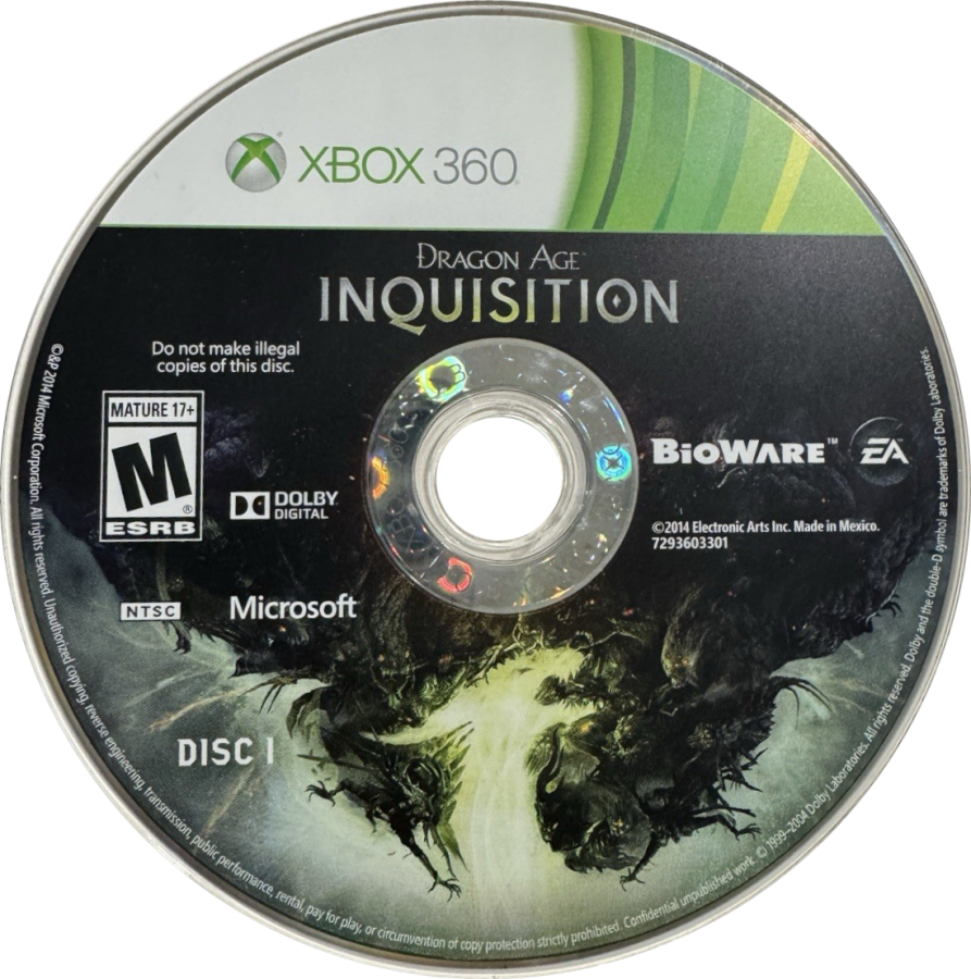 Dragon Age: Inquisition disc 1 for Xbox 360 (X360) action role-playing video game