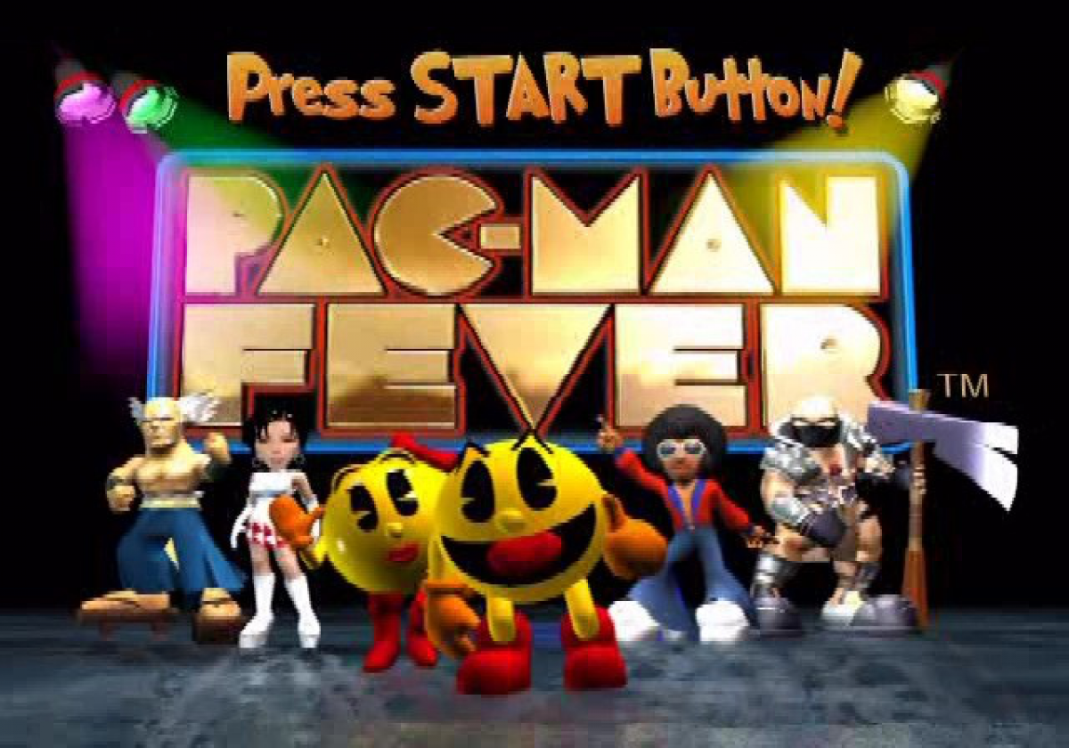 Pac-Man Fever – PlayStation 2 (PS2) video game title screen, party mini-game collection.