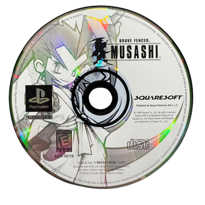 Brave Fencer Musashi Complete In Box CIB Sony PlayStation PS1 video game featuring action role playing gameplay Musashi character sword combat enemy battles magical abilities fantasy adventure exploration quests puzzle solving and classic 32 bit PlayStation gameplay retro video game collection collectible gaming appeal disc