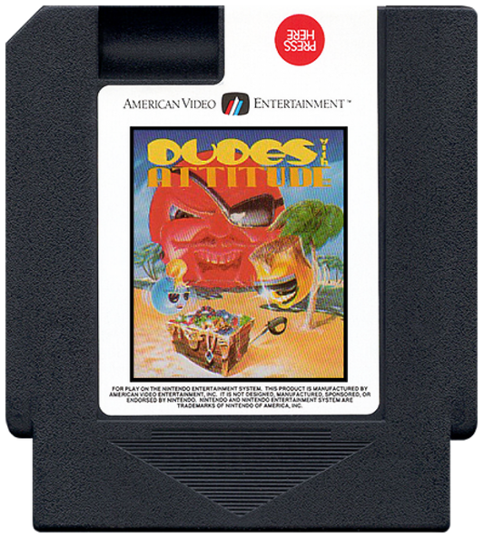 Dudes with Attitude retro NES video game Dudes with Attitude puzzle platform action gameplay quirky characters cooperative challenges classic console title Nintendo Entertainment System release cartridge