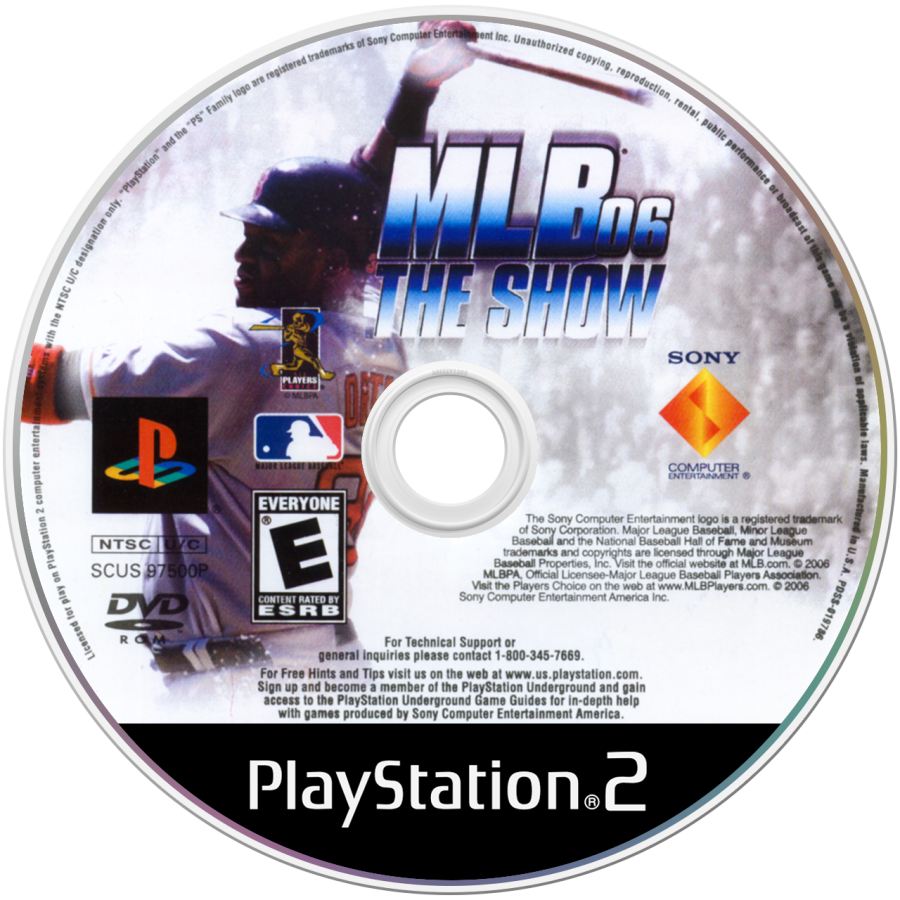 MLB 06: The Show disc art for PlayStation 2 (PS2) video game