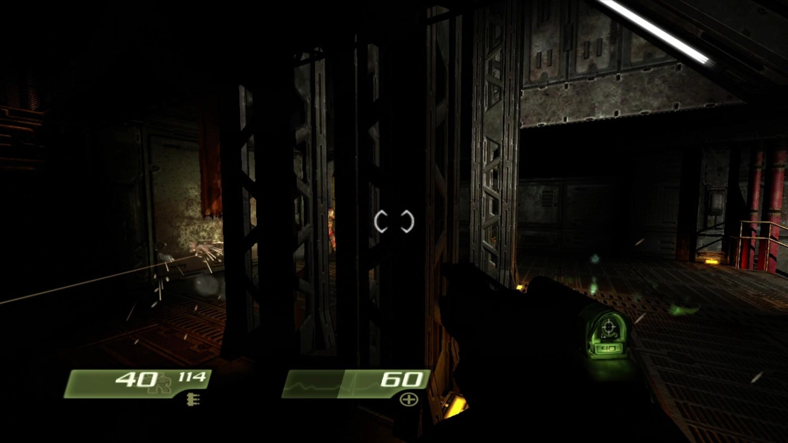 Quake 4 gameplay for Xbox 360 (X360) sci-fi first-person shooter video game