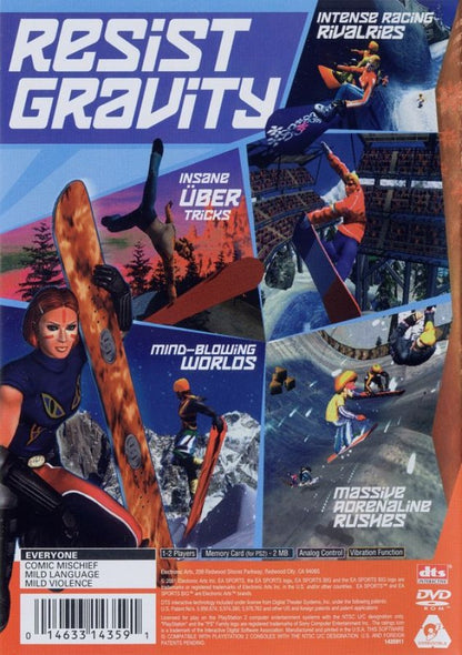 SSX Tricky – PlayStation 2 (PS2) video game back of case, arcade snowboarding.