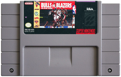 Bulls vs Blazers and the NBA Playoffs cartridge for Super Nintendo Entertainment System SNES retro video game