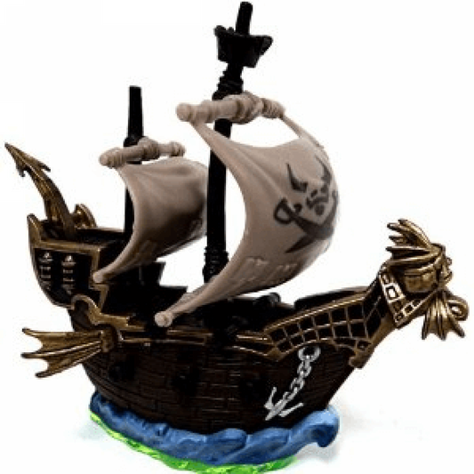 Pirate Seas Skylanders Spyro’s Adventure magic item figure, miniature pirate ship on ocean base with sails and cannons, unlocks bonus in-game level, detailed collectible accessory from Skylanders Spyro’s Adventure series