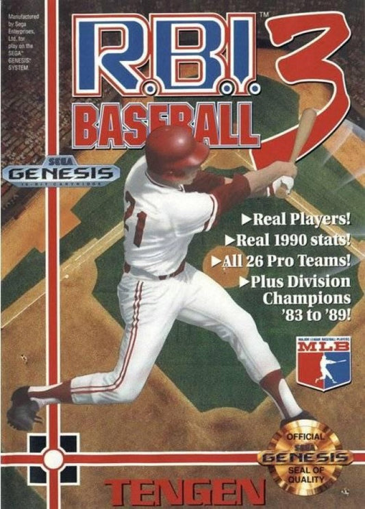 RBI Baseball 3 cover art for Sega Genesis (GEN) video game